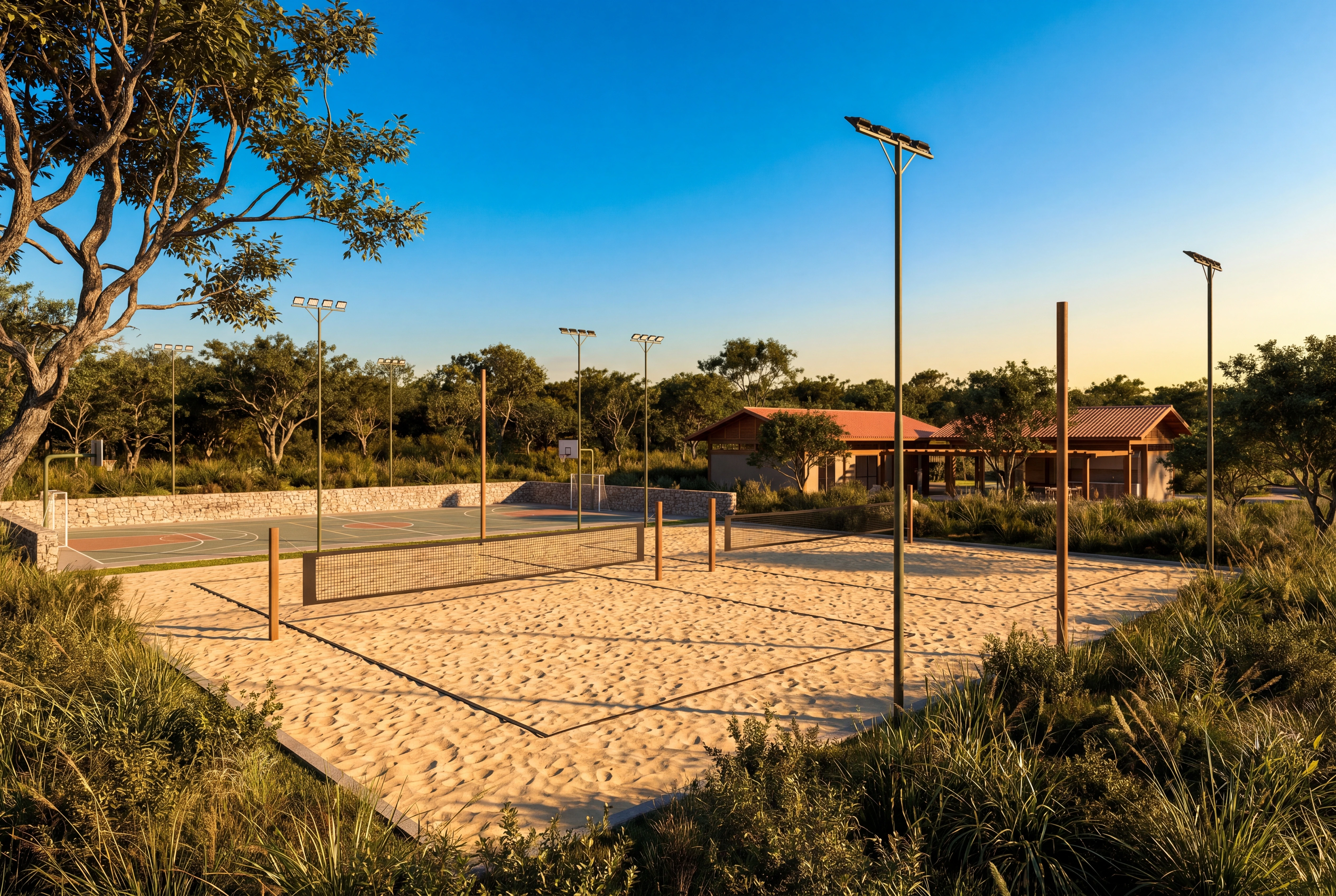 Quadras de beach tennis e esportes ao ar livre